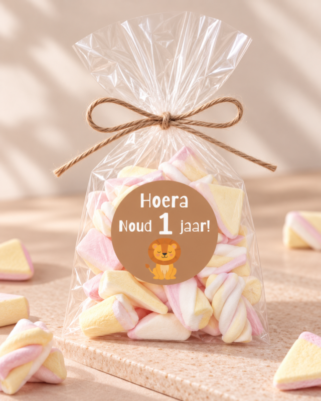 Gepersonaliseerde sticker leeuw | vel 24 stuks