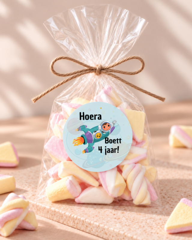 Gepersonaliseerde sticker full color ruimte 1 | vel 24 stuks
