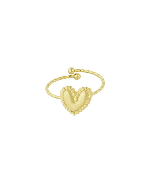 RVS ring goud bibi hartje