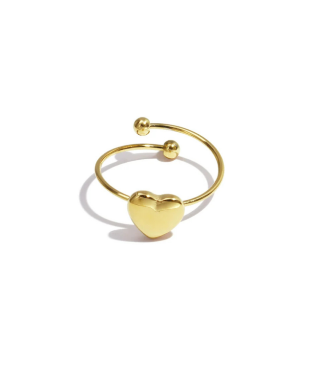 RVS ring goud love mini