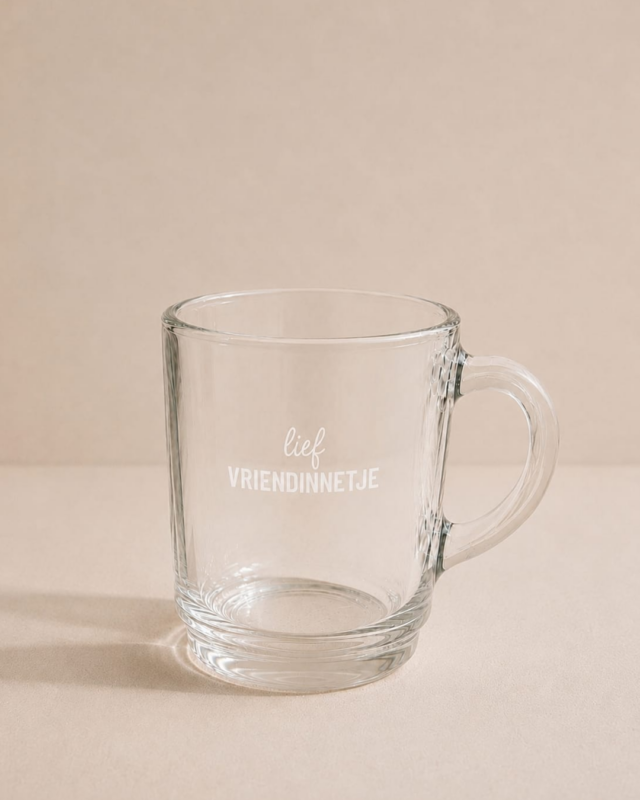 Theeglas met tekst | lief vriendinnetje