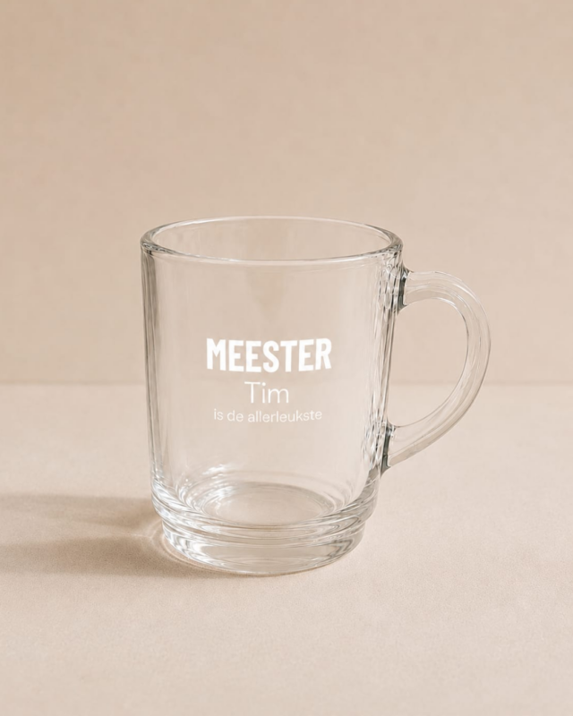 Theeglas meester – gepersonaliseerd met naam