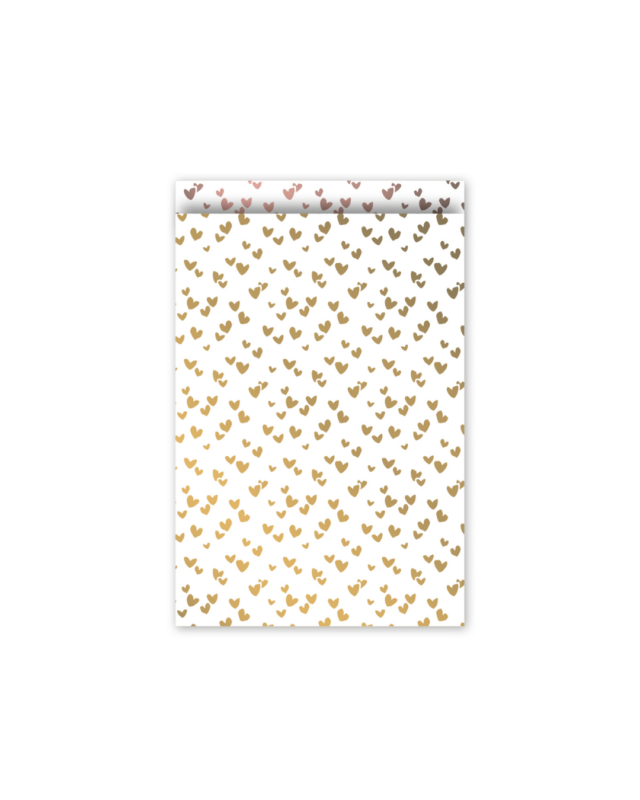 Cadeau zakjes hartjes goud S | per 5 stuks
