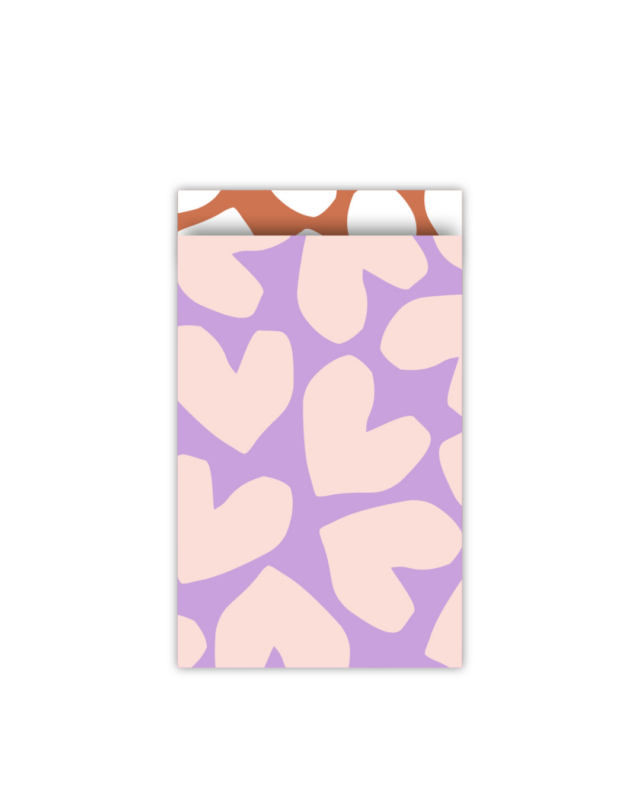 Cadeau zakjes hartjes lila S | per 5 stuks