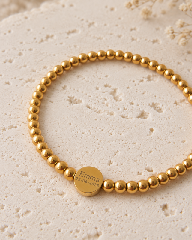 RVS gepersonaliseerde armband met naam en datum