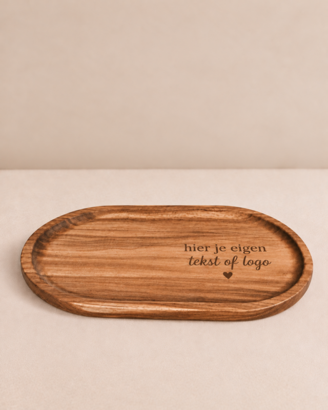 Serveerplankje acacia hout “gepersonaliseerd met eigen tekst of logo”