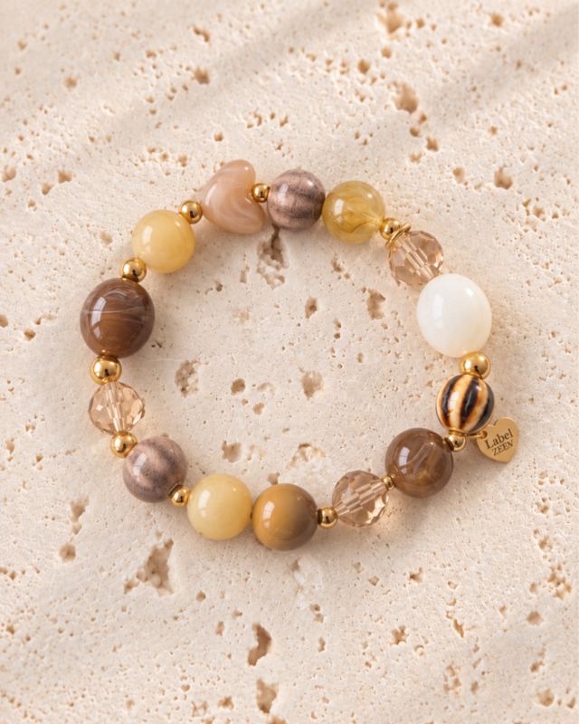 RVS armband | beige love