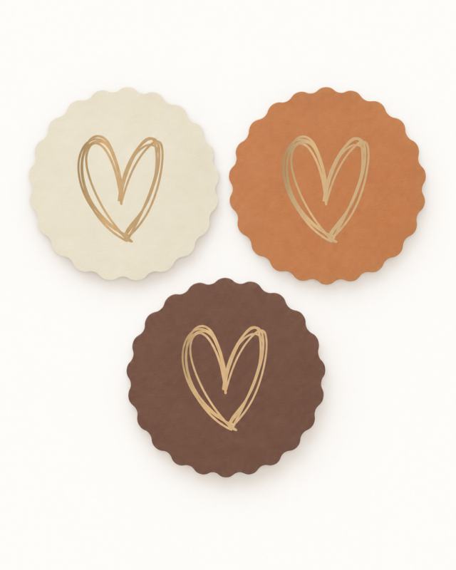 Sticker luxe hart bruin | per 10 stuks