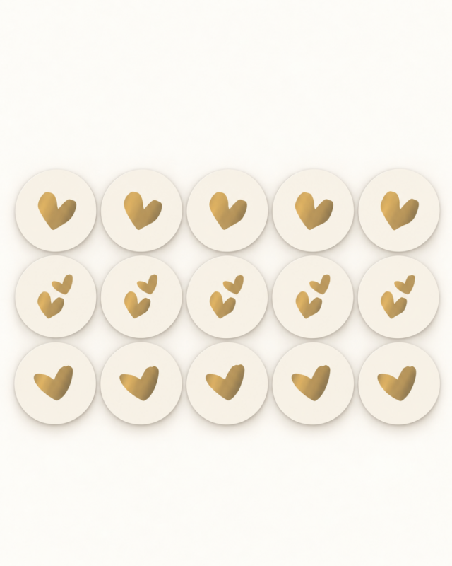 Stickers off white hartjes | per 10 stuks