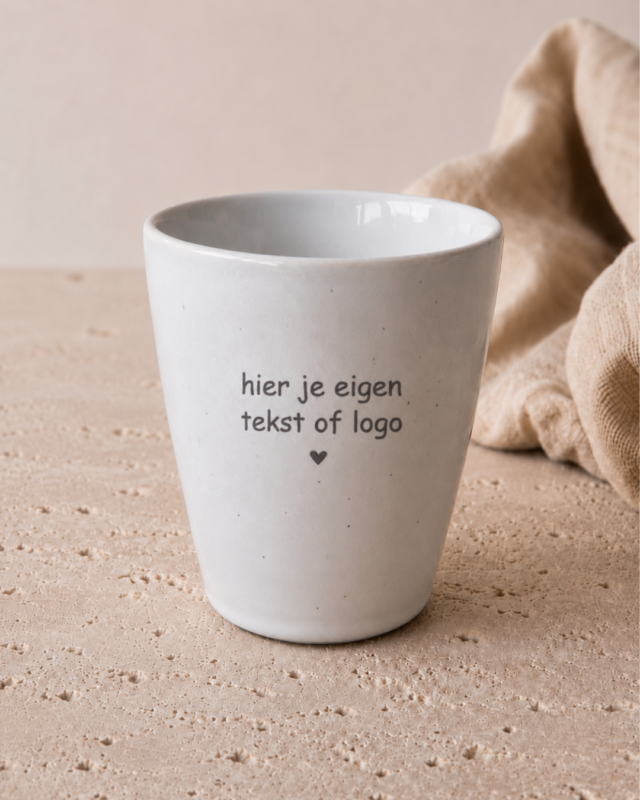 Mok met eigen tekst of logo | off white of beige