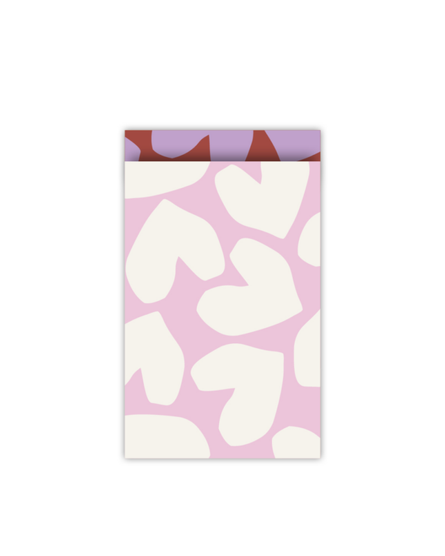 Cadeau zakjes hartjes lila S | per 5 stuks